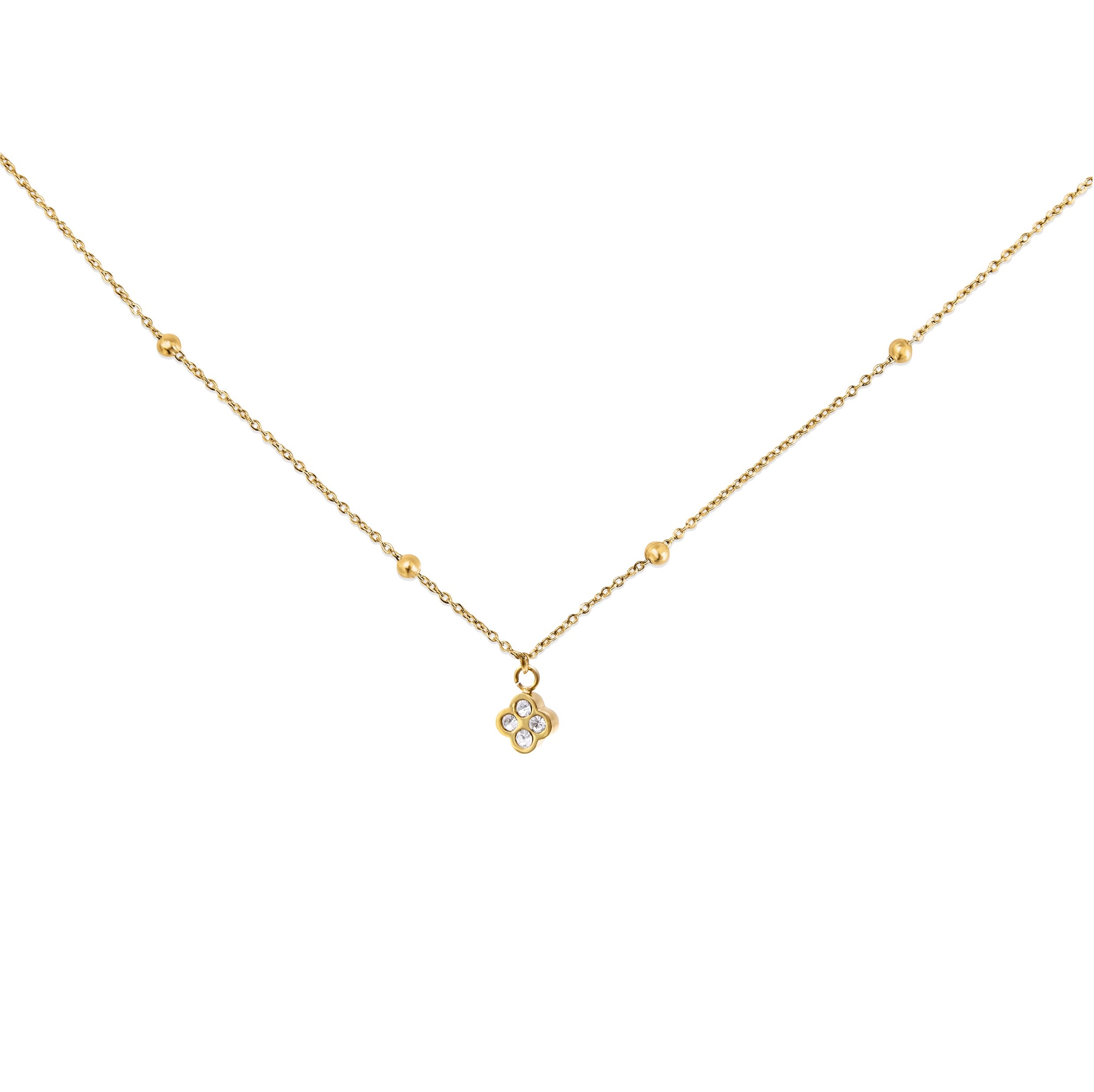 Collier trèfle zyrconium