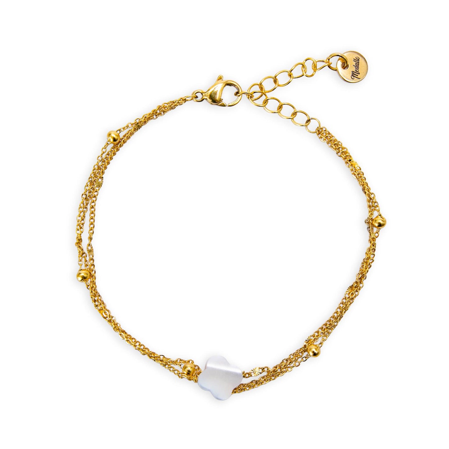 Bracelet nacre trefle triple