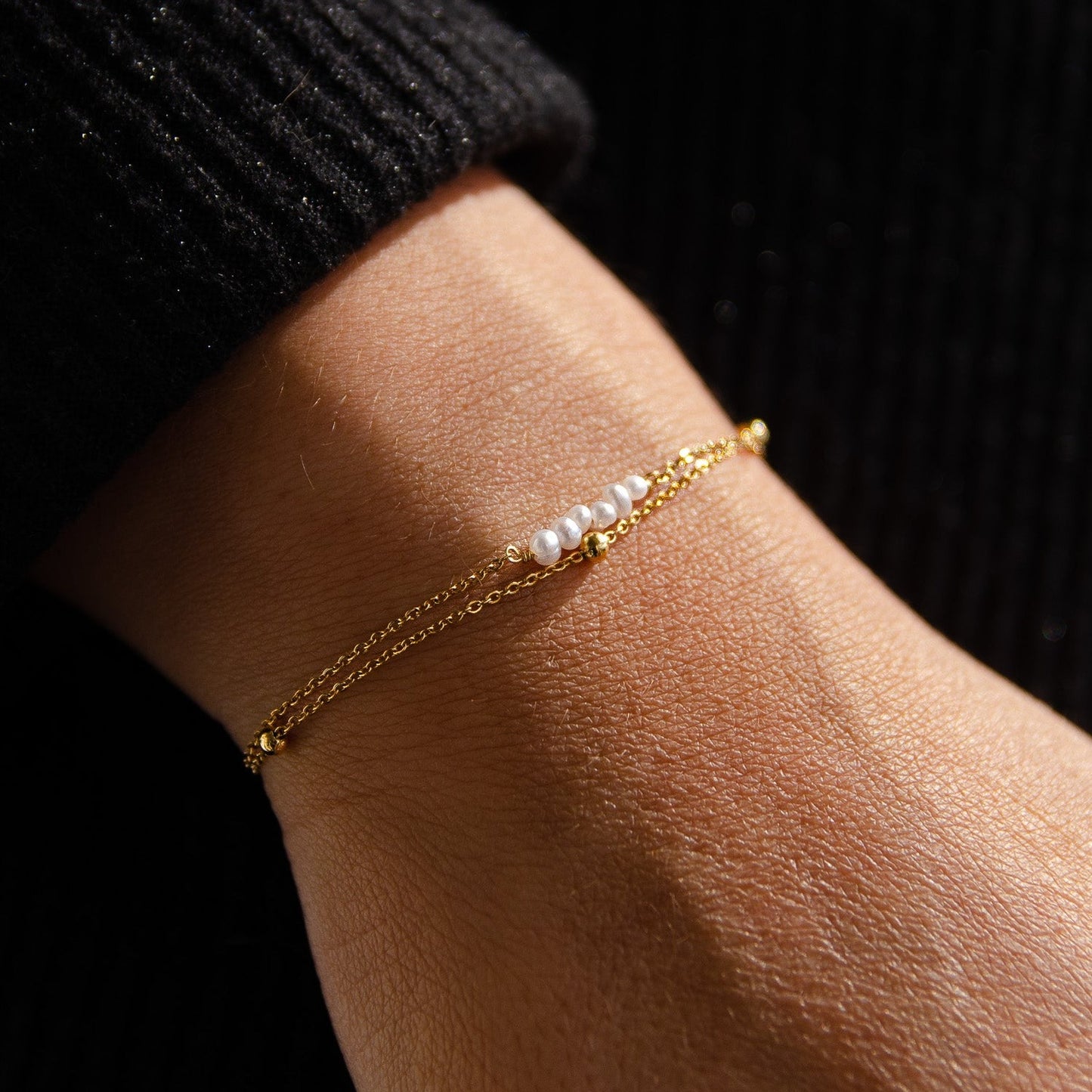 Bracelet double perle de culture